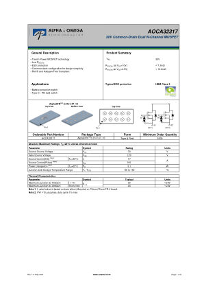 AOCA32317 datasheet cover page