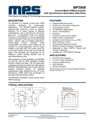 MP3908 datasheet cover page