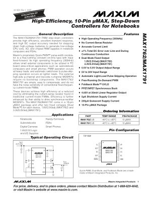 MAX1762-MAX1791 datasheet cover page