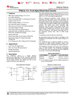 TPS62122 datasheet cover page