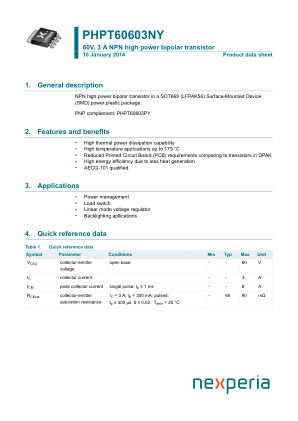 PHPT60603NY datasheet cover page