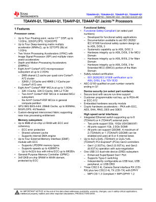 TDA4VP-Q1 datasheet cover page