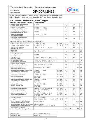 DF400R12KE3 数据手册首页