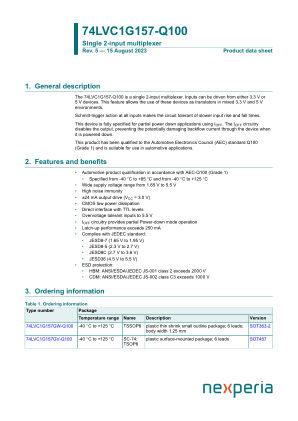 74LVC1G157GW-Q100H datasheet cover page