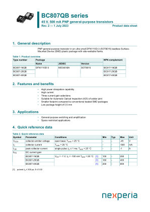 BC807-16QBZ datasheet cover page