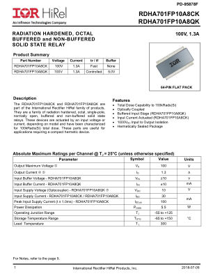 RDHA701FP10A8CK datasheet cover page