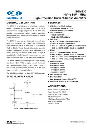 SGM830 datasheet cover page