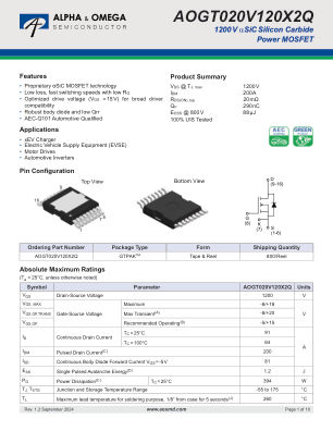 AOGT020V120X2Q 数据手册首页