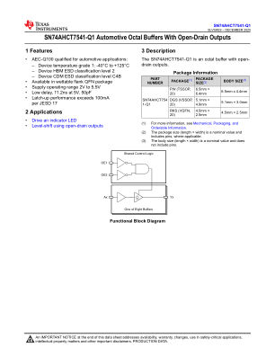 SN74AHCT7541-Q1 数据手册首页