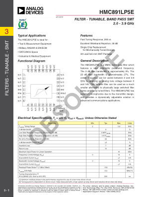 HMC891 datasheet cover page