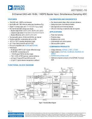 AD7606C-16 datasheet cover page