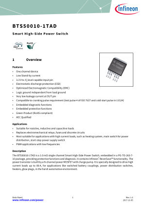 BTS50010-1TAD datasheet cover page