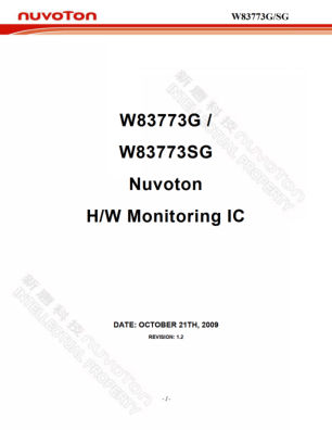 W83773G datasheet cover page
