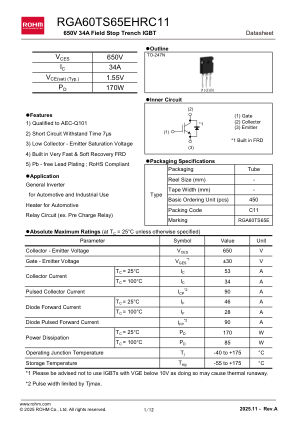 RGA60TS65EHR 数据手册首页