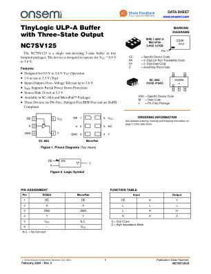 NC7SV125 数据手册首页