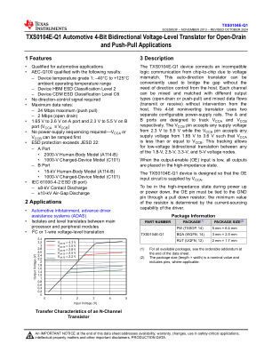 TXS0104E-Q1 datasheet cover page