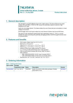 74LV541APWJ datasheet cover page