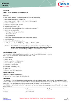 IRS9103A datasheet cover page