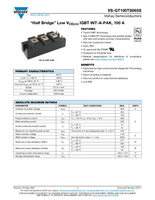 VS-GT100TS065S datasheet cover page