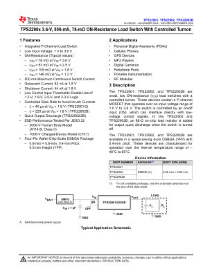 TPS22902 datasheet cover page