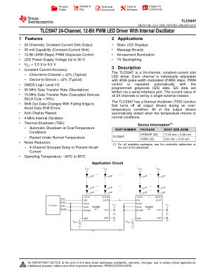 TLC5947 数据手册首页
