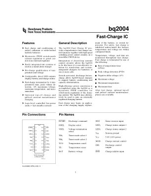 BQ2004 数据手册首页