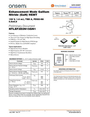 NTLEF2D2N15GN1 数据手册首页