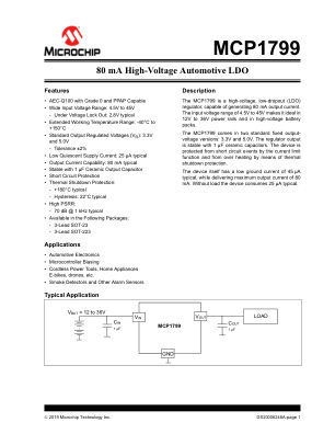 MCP1799T-3302H 数据手册首页