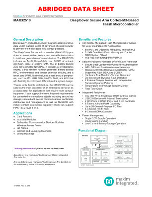 MAX32510 datasheet cover page