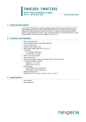 74HCT253D datasheet cover page