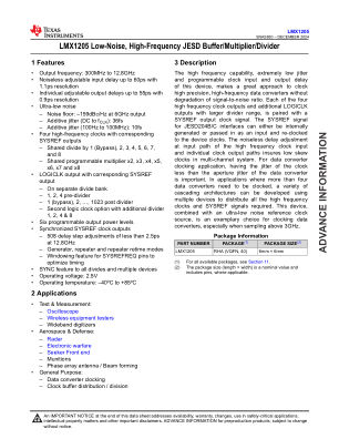 LMX1205 datasheet cover page