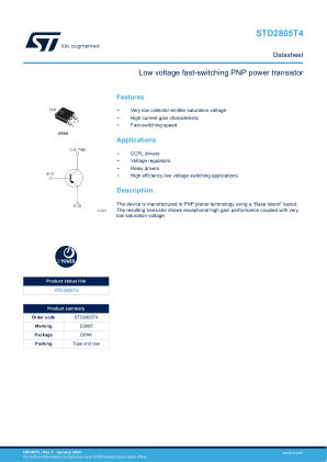 STD2805T4 datasheet cover page