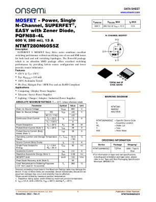 NTMT280N60S5Z 数据手册首页