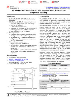 LMG3427R030 datasheet cover page
