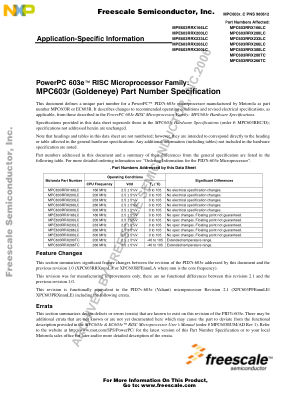 MPC603RPNSPEC datasheet cover page