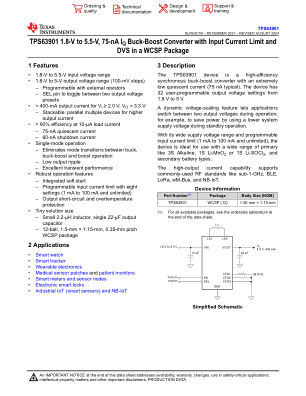 TPS63901 datasheet cover page