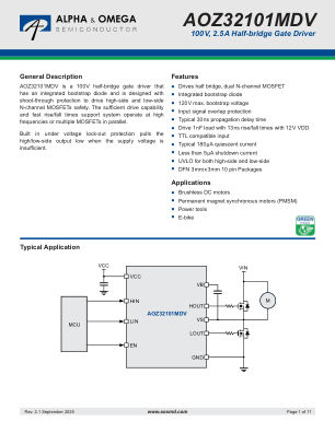 AOZ32101MDV datasheet cover page