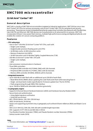 XMC7100 datasheet cover page