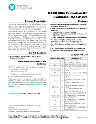 MAXQ1004-KIT 数据手册首页