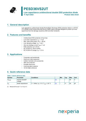PESD36VS2UT datasheet cover page
