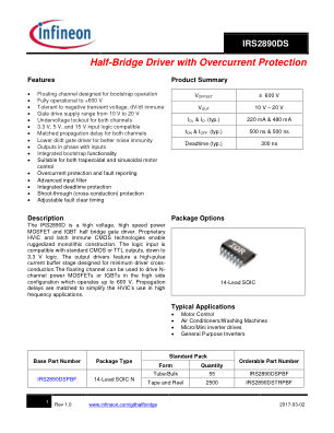 IRS2890DS datasheet cover page