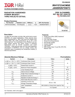 IRHY57234CMSE datasheet cover page