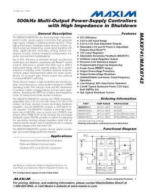 MAX8741 datasheet cover page