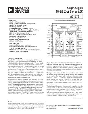 AD1870 数据手册首页