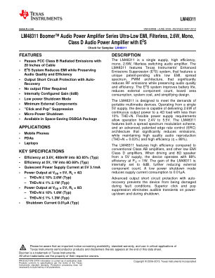 LM48311 datasheet cover page