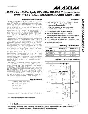 MAX3380E datasheet cover page