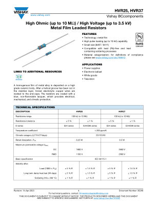 HVR2537 datasheet cover page