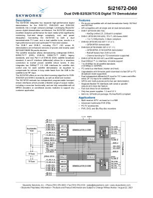 SI21672-D60-GM datasheet cover page