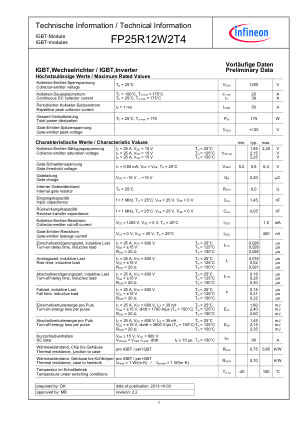 FP25R12W2T4 数据手册首页