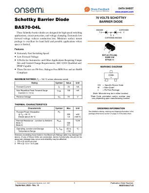 BAS70-04LT1 数据手册首页